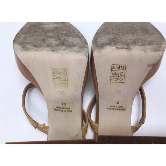 JEFFREY CAMPBELL Hustler Nude Patent Leather Platform Strap Heel Sandals Size 10 - Picture 11 of 14
